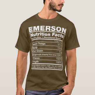 Camiseta Hechos de nutrición de emergenciaNombre de emergen