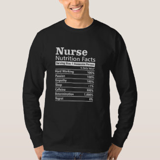 Camiseta Hechos de nutrición de enfermera Graciosa Apreciac