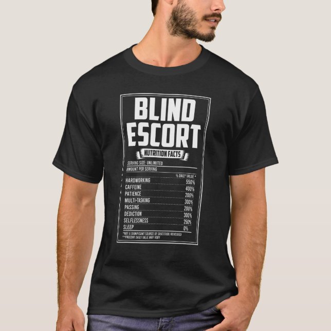 Camiseta Hechos de nutrición de escolta ciega (Anverso)