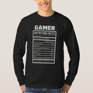 Camiseta Hechos de nutrición de gamer divertidos videoconso