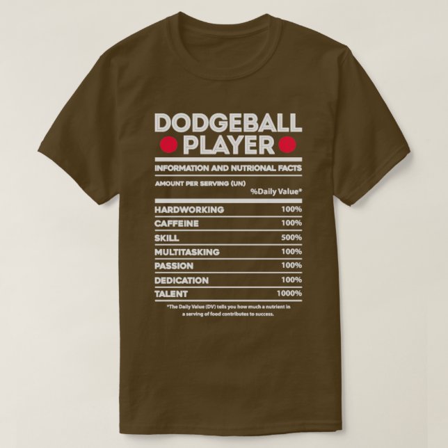 Camiseta Hechos de nutrición de jugador de béisbol (Diseño del anverso)