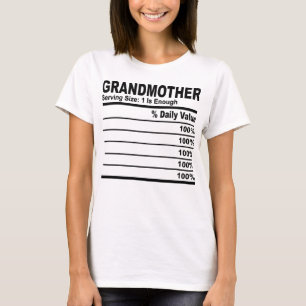 Camiseta Hechos de nutrición de las abuelas Mujeres persona