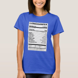 Camiseta Hechos de nutrición de Longganisa