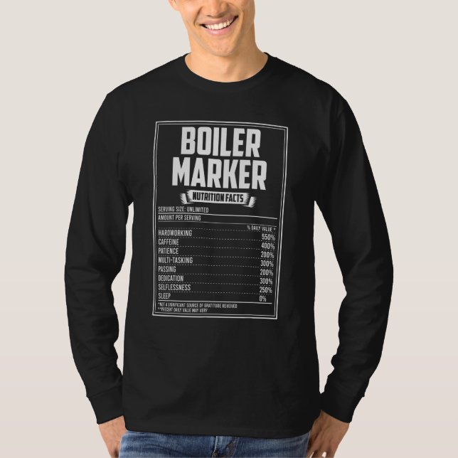 Camiseta Hechos de nutrición de marcadores de caldera (Anverso)