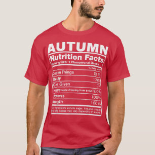 Camiseta Hechos de nutrición de otoñoNombre de otoño Cumple