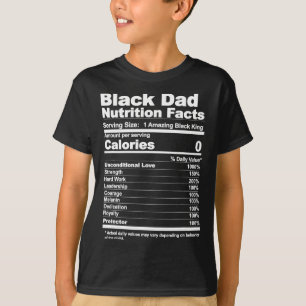 Camiseta Hechos de nutrición de papá negro