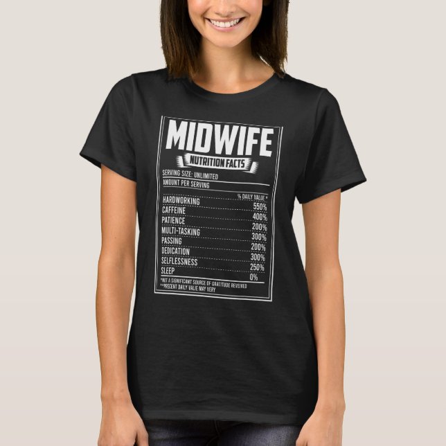 Camiseta Hechos de nutrición de parteras (Anverso)