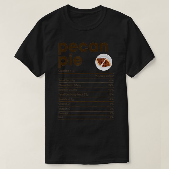 Camiseta Hechos de nutrición de pie de Pecan (Diseño del anverso)