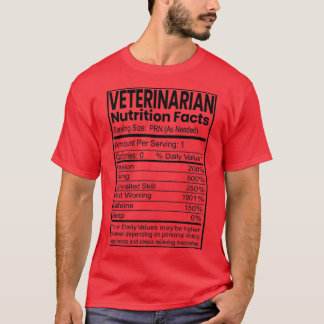 Camiseta Hechos de nutrición de regalo divertido para veter