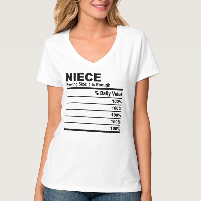Camiseta Hechos de nutrición de sobrina Mujeres Personaliza (Anverso)