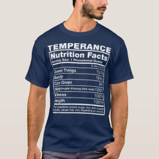 Camiseta Hechos de nutrición de temperatura Nombre de tempe