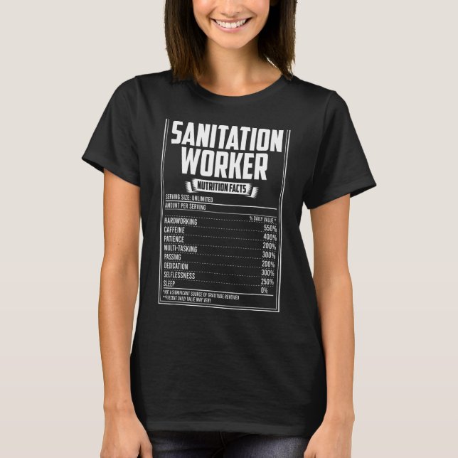 Camiseta Hechos de nutrición de trabajadores sanitarios (Anverso)