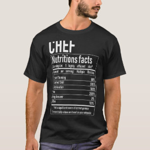 Camiseta Hechos De Nutrición Del Chef Cocina Cocinera Gastr