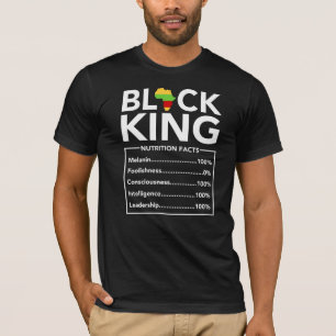 Camiseta Hechos de nutrición del Rey Negro empoderan al Rey