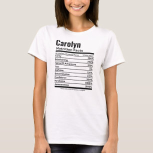 Camiseta Hechos de nutrición Divertido nombre personalizado