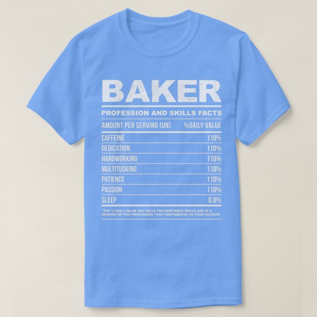 Camiseta Hechos de nutrición divertidos de Baker B (Diseño del anverso)