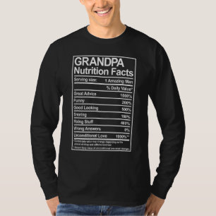 Camiseta Hechos de nutrición en el abuelo, padres dulces