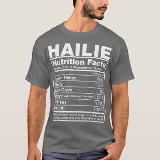 Camiseta Hechos de nutrición HailieNombre de la familia Cum