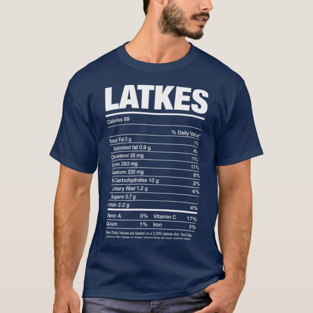 Camiseta Hechos de nutrición laten regalos de comida de fer (Anverso)
