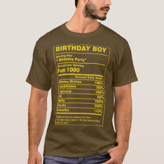 Camiseta Hechos de nutrición Niño cumpleaños