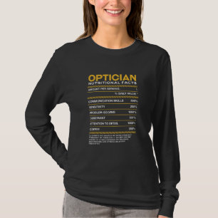 Camiseta Hechos De Nutrición Óptica Optometrista Optometría