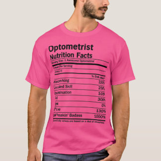 Camiseta Hechos de nutrición optometrista 1