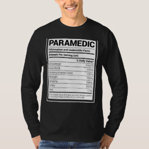 Camiseta Hechos De Nutrición Paramédica Graciosa Aide De Em