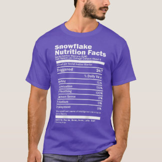 Camiseta Hechos de nutrición por Snowflake en Estados Unido