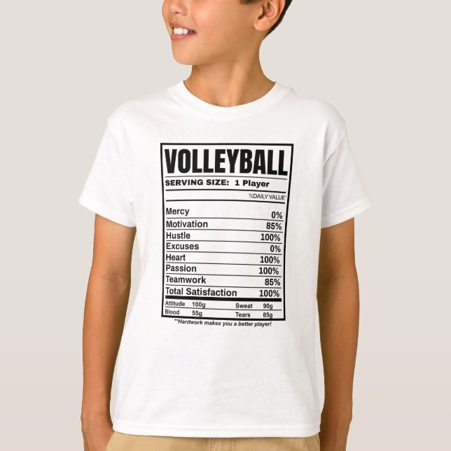 Camiseta Hechos de nutrición por voleibol (Anverso)