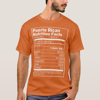 Camiseta Hechos de nutrición portorriqueña 2