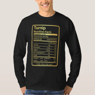Camiseta Hechos De Nutrición Turnip Para Los Navidades Del