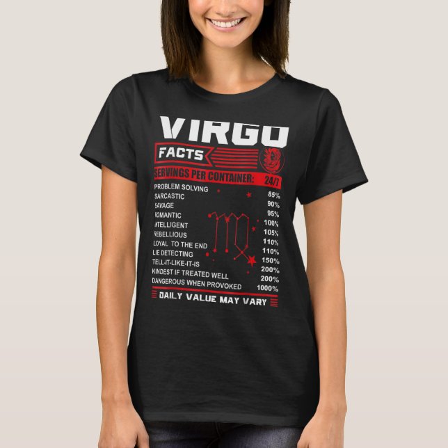 Camiseta Hechos de Virgo de Cumpleaños (Anverso)