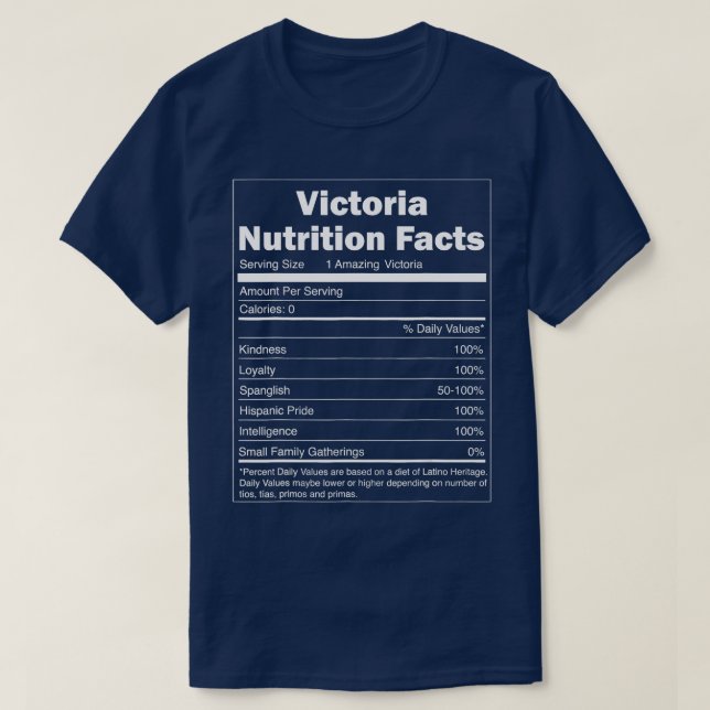 Camiseta Hechos divertidos de nutrición Apellido Diseño Vic (Diseño del anverso)