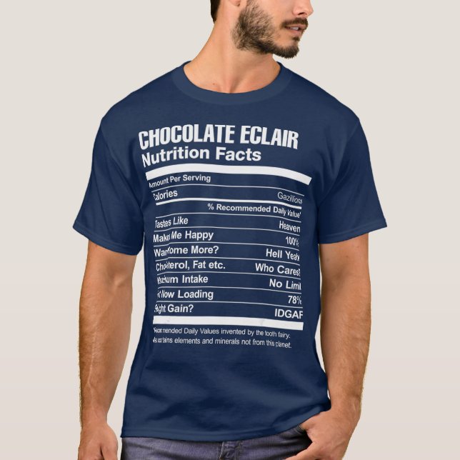 Camiseta Hechos divertidos de nutrición de chocolate (Anverso)