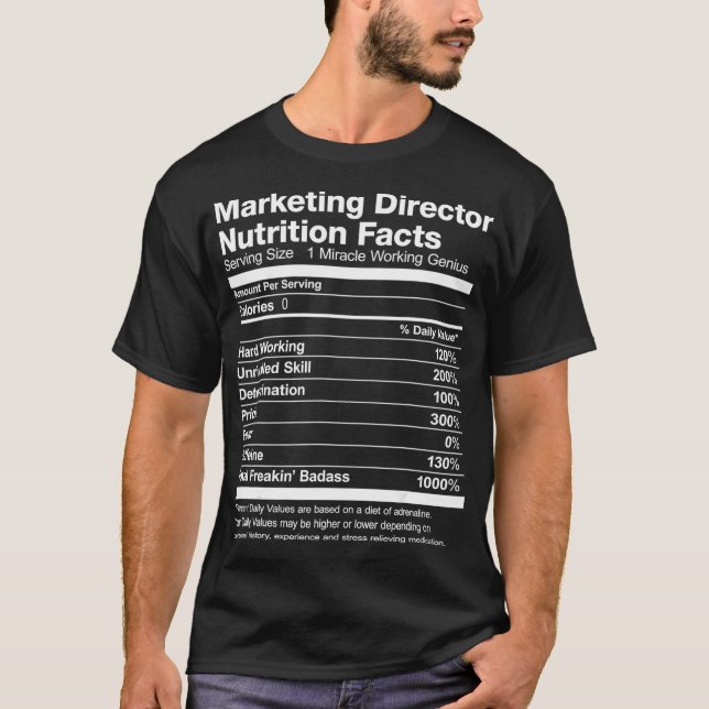 Camiseta Hechos divertidos del director de marketing para h (Anverso)