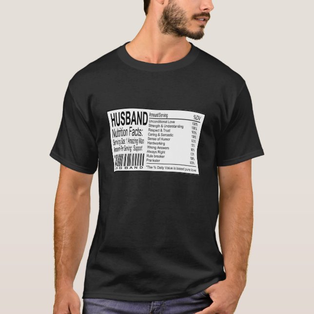 Camiseta Hechos divertidos sobre la nutrición de los esposo (Anverso)
