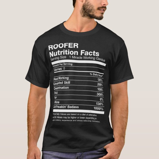 Camiseta Hechos divertidos sobre la nutrición en el techo d (Anverso)