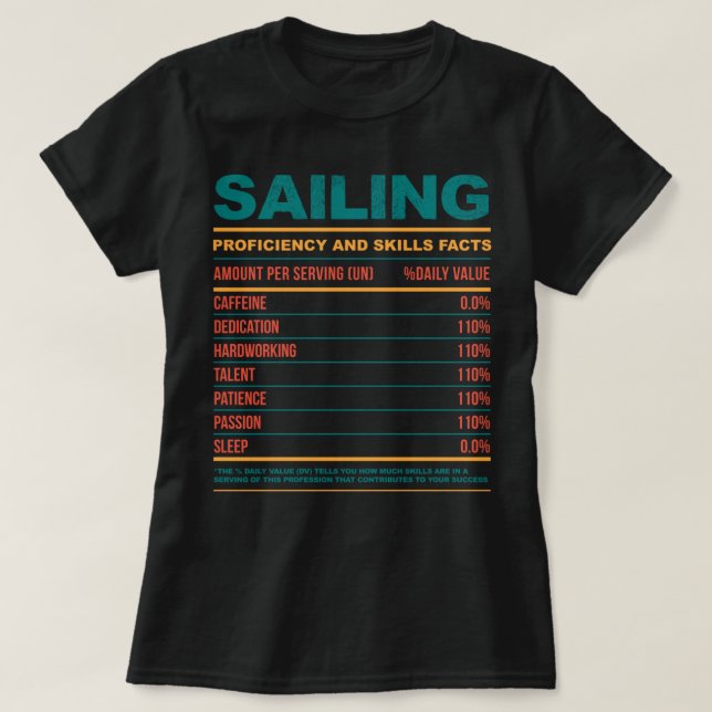 Camiseta Hechos divertidos sobre la nutrición en la navegac (Diseño del anverso)
