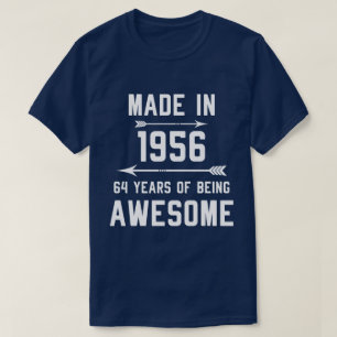 Camiseta Hechos en 1956, 64 años de increíbles regalos pa