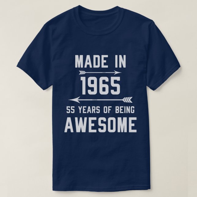 Camiseta Hechos en 1965: 55 años de increíbles regalos para (Diseño del anverso)