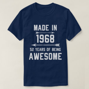 Camiseta Hechos en 1968 52 años de increíbles regalos para 