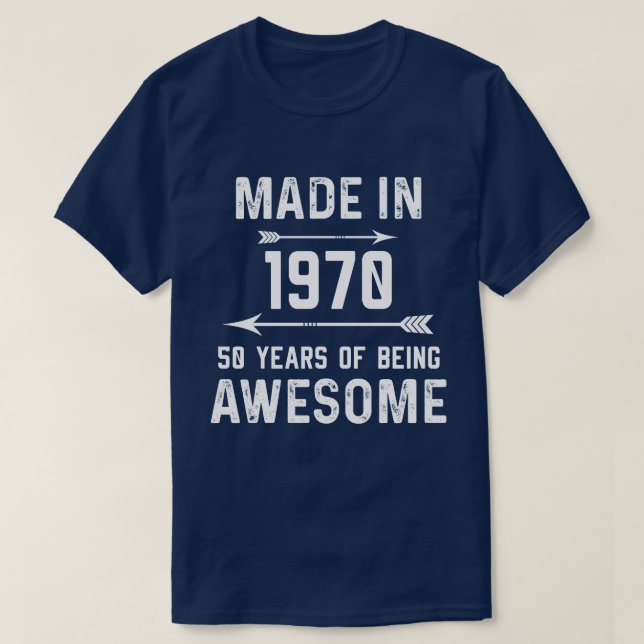 Camiseta Hechos en 1970 50 años de increíbles regalos para  (Diseño del anverso)