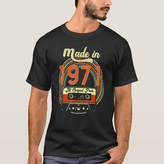 Camiseta Hechos En 1971 Mujeres Hombres Cumpleaños 71 Años (Anverso)