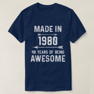 Camiseta Hechos en 1980 40 años de increíbles regalos para 