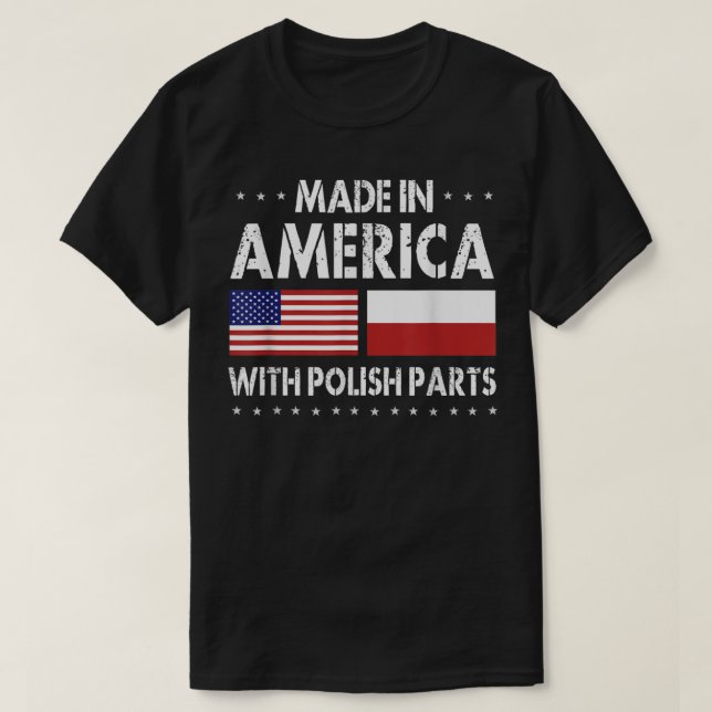 Camiseta Hechos En Estados Unidos Con Partes Polacas Para H (Diseño del anverso)