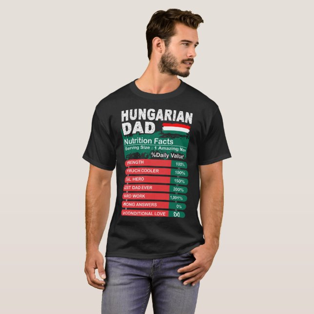 Camiseta Hechos húngaros de la nutrición del papá que (Anverso completo)