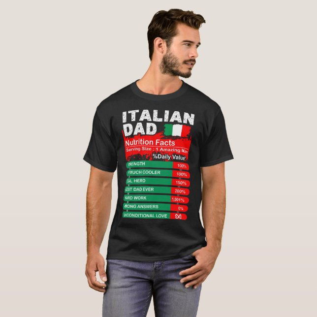 Camiseta Hechos italianos de la nutrición del papá que (Anverso completo)
