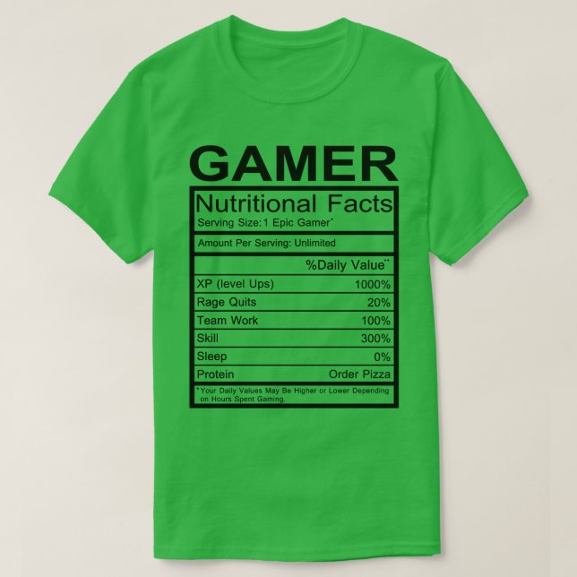 Camiseta Hechos Nutricionales (Diseño del anverso)