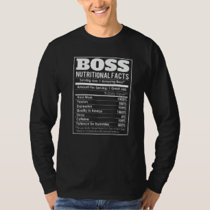 Camiseta Hechos Nutricionales Boss Apreciación Del Jefe