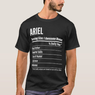 Camiseta Hechos Nutricionales De Ariel Que Sirven Calorías 